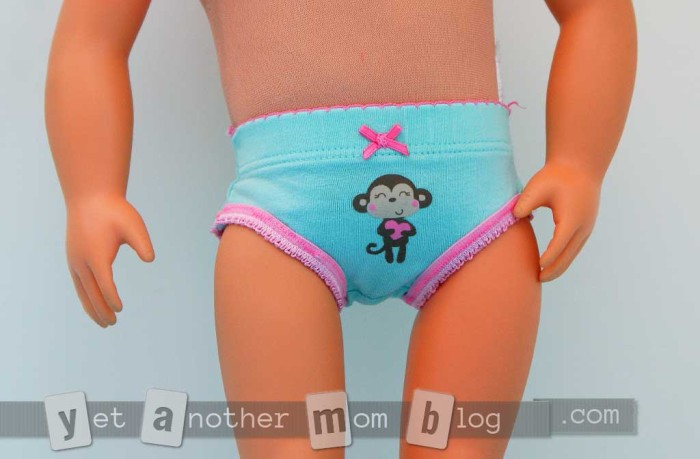 American Girl/OG doll underwear, completed front view