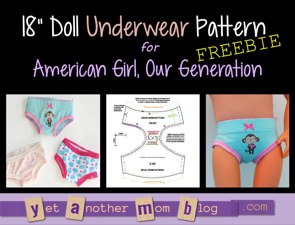 Our Generation, American Girl Doll free underwear pattern