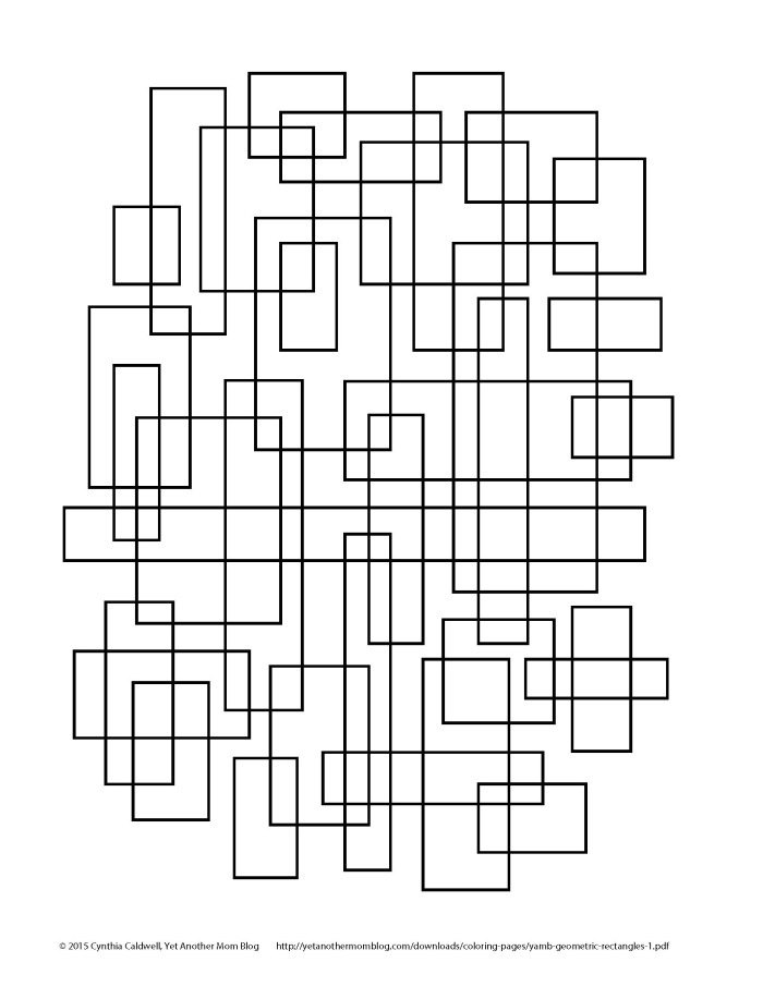 Geometric Rectangles Coloring Page - simple