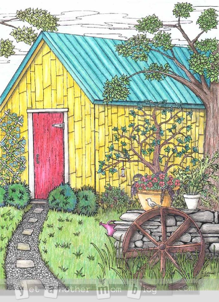 Coloring Page for Grown Ups: Garden Scene —Yet Another Mom Blog