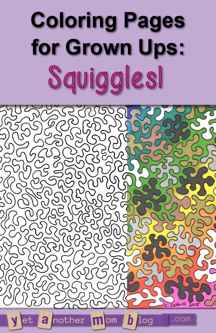 Coloring Page for Adults Squiggles Abstract