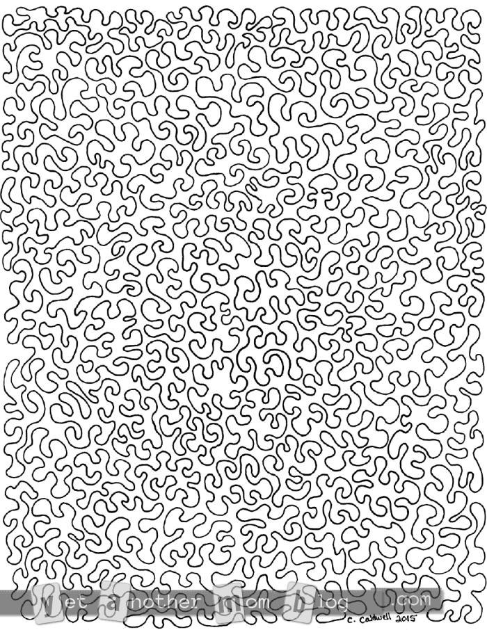 Coloring Page for Adults Squiggles Abstract