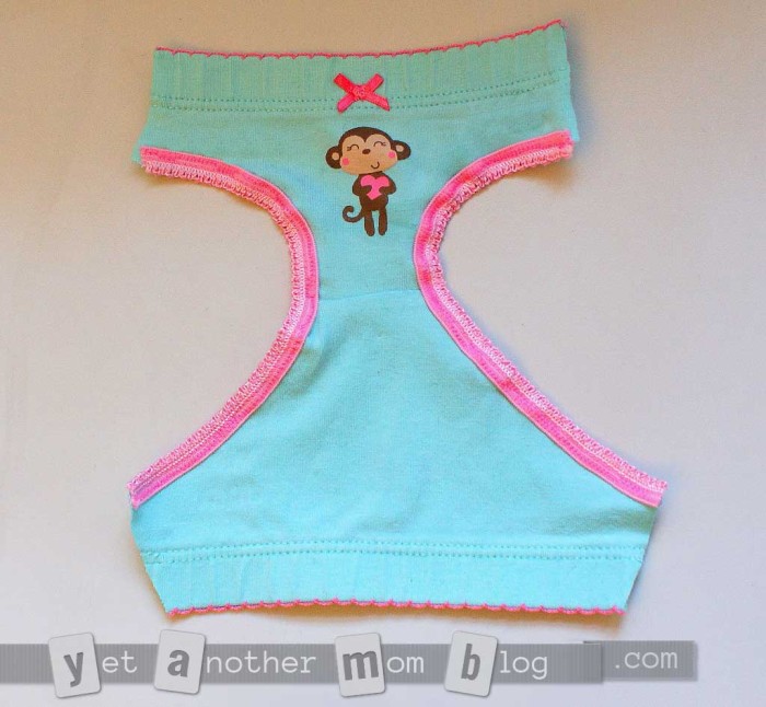 18" Doll Undies partially assembled, showing leg openings
