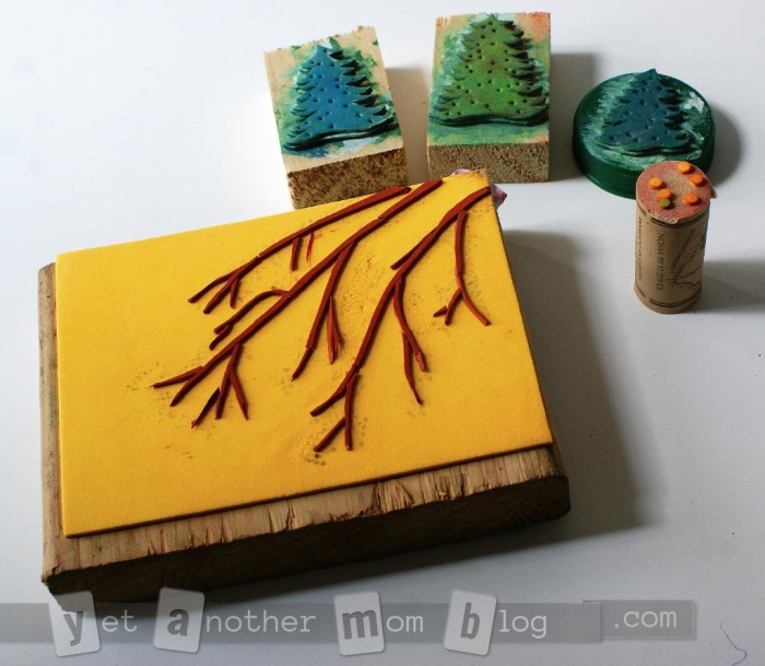 DIY Christmas-themed foam stamps