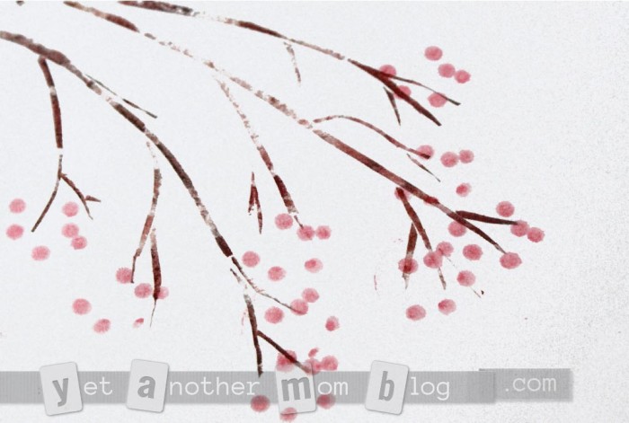 branches with berries homemade stamps