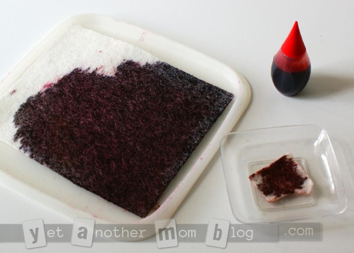 homemade ink pad in red
