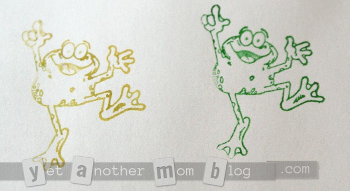 sample using dancing frog stamp