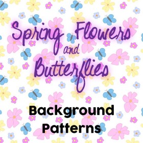 Spring Flowers and Butterflies Free Tile Background Patterns