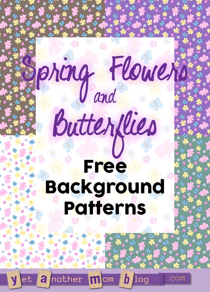 Free Flowers and Butterflies Tile Background Patterns