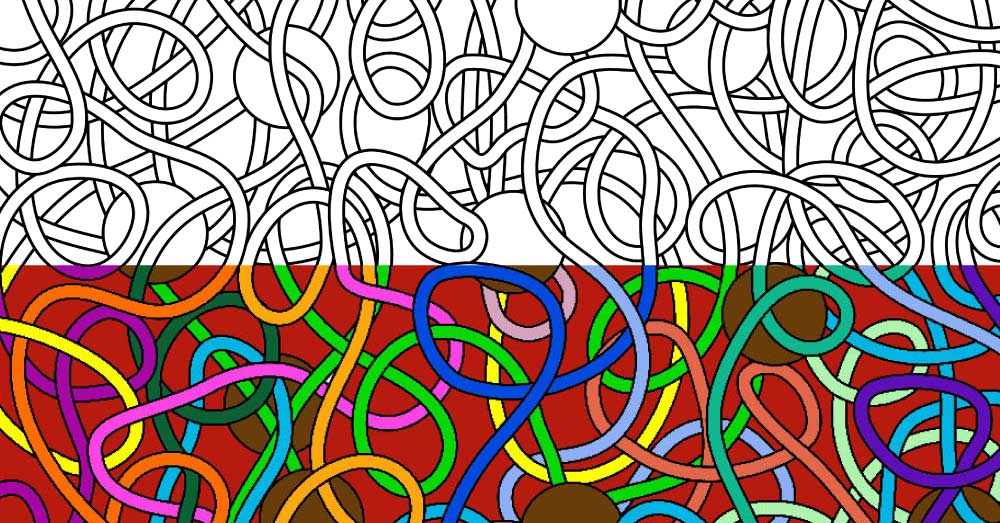 Coloring For Adults: Abstract Spaghetti & Meatballs