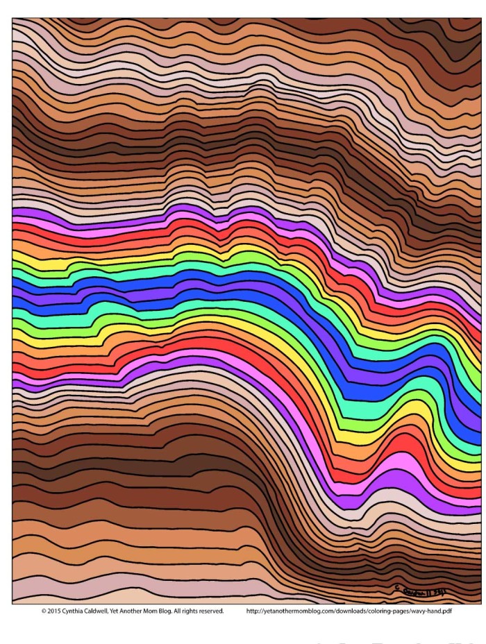 3D Hand Coloring Page colored