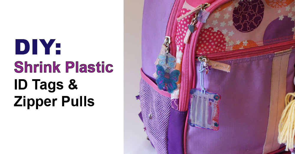 DIY: Shrink Plastic ID Tags and Zipper Pulls: fun and useful kids craft... get the kids excited about going back to school to show off their shrinky dink cre