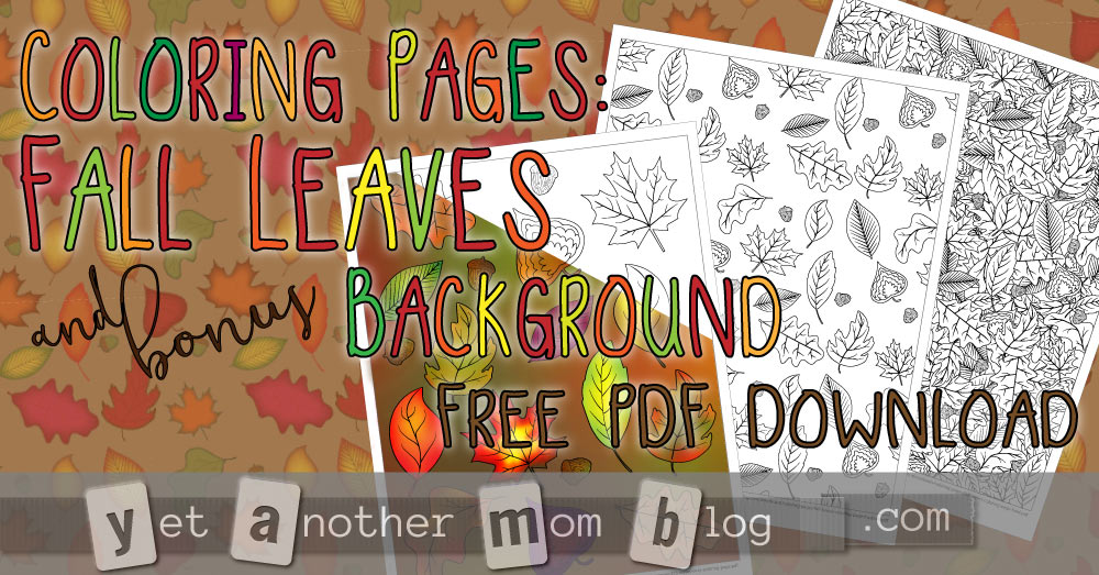 Coloring Pages: Fall Leaves and Bonus Background Free PDF Download